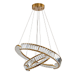 Светодиодная двухъярусная кольцевая люстра из хрусталя и стали и с пультом для регулировки света Maude Crystal Light варинант исполнения - 5 | Loft Concept в Костроме