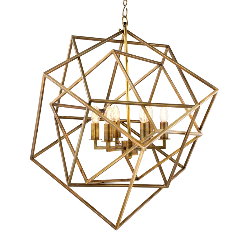 Люстра Lantern Matrix Brass Латунь Люстра Lantern Matrix Brass Латунь в Костроме | Loft Concept
