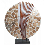 Настольная лампа из перламутра и дерева на подставке Indonesian Shell варинант исполнения - 2 | Loft Concept в Костроме