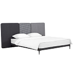 Кровать с большим мягким изголовьем Unity Dark Grey Bed варинант исполнения - 11 | Loft Concept в Костроме
