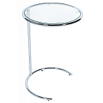 Приставной столик на серебристом основании с столешницей из стекла Noir варинант исполнения - 1 | Loft Concept в Костроме