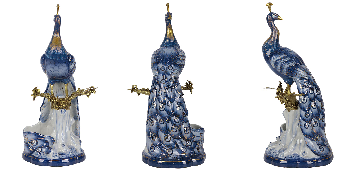 Статуэтка Peacock Blue White Статуэтка Peacock Blue White - Loft-Concept в Костроме