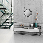 Настенное зеркало круглой формы в черной металлической раме BUBBLE MIRROR BLACK варинант исполнения - 2 | Loft Concept в Костроме