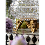 Конфетница прозрачная стеклянная на бронзовых ножках в виде морских коньков с крышкой в виде ракушки Eden Garden варинант исполнения - 5 | Loft Concept в Костроме