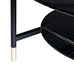 Стол журнальный круглый черный с полкой Inherence варинант исполнения - 5 | Loft Concept в Костроме