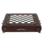 Шахматы в ларце из натуральных камней Долерит Малахит Мрамор Decorative Thematic Chess Русь варинант исполнения - 1 | Loft Concept в Костроме