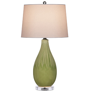 Настольная лампа зеленая грушевидной формы Rich Green Glaze