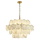 Люстра четырехъярусная с подвесками в форме дисков Cryptocrystalline Stone варинант исполнения - 3 | Loft Concept в Костроме