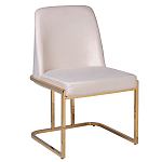 Стул обеденный велюровый кремовый с золотым каркасом Nobility варинант исполнения - 3 | Loft Concept в Костроме
