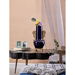 Ваза темно-синяя фарфоровая с бронзовыми ручками и ножками Eden Garden варинант исполнения - 6 | Loft Concept в Костроме