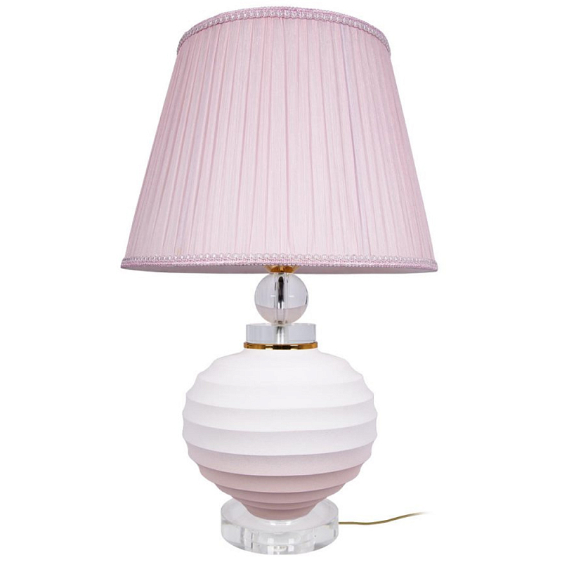 Настольная лампа керамическая Pink lampshade Белый Розовый Настольная лампа керамическая Pink lampshade Белый Розовый в Костроме | Loft Concept