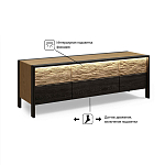 ТВ тумба 2 двери и 2 ящика с подсветкой на рельефном фасаде Warm Industrial варинант исполнения - 8 | Loft Concept в Костроме