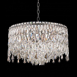 Люстра круглая с хрустальными подвесками на серебряном каркасе Roul Crystal Light варинант исполнения - 3 | Loft Concept в Костроме