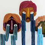 Вязаный Арт-Объект на стену из трех элементов Triptych варинант исполнения - 1 | Loft Concept в Костроме