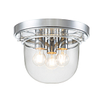 Потолочный светильник для ванных комнат с круглым стеклянным плафоном и тремя лампами Quoizel варинант исполнения - 6 | Loft Concept в Костроме