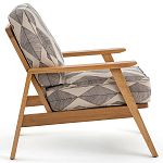 Кресло с каркасом из массива дуба Deniaud Oak Rhombus Beige Armchair варинант исполнения - 3 | Loft Concept в Костроме