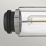 Бра для ванных комнат горизонтальное с 2-мя прозрачным цилиндрическим плафонами на круглом основании Hinkley варинант исполнения - 6 | Loft Concept в Костроме