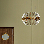 Люстра круглая с прозрачными элементами в форме полумесяца Crystal Crescent варинант исполнения - 5 | Loft Concept в Костроме