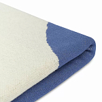 Плед из хлопка синего цвета с абстрактным принтом Elysian Flow Ocean варинант исполнения - 4 | Loft Concept в Костроме