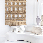 Панно на стену плетеное Макраме бежевый цвет  варинант исполнения - 3 | Loft Concept в Костроме