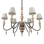 Люстра на металлическом основании с 6-ю белыми тканевыми абажурами Terrain варинант исполнения - 7 | Loft Concept в Костроме