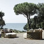 Дизайнерский уличный диван из массива дерева с плетеной спинкой PALINFRASCA Sofa варинант исполнения - 15 | Loft Concept в Костроме