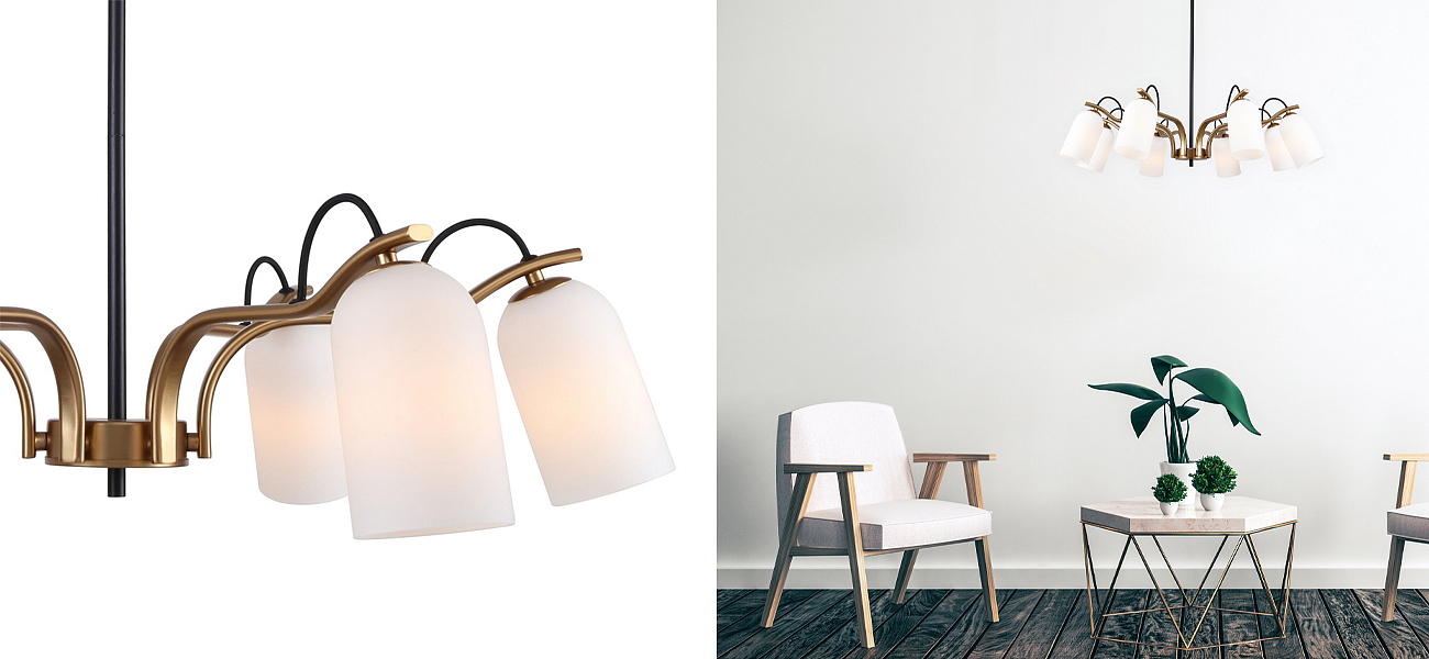 Люстра с белыми плафонами May-lily Люстра с белыми плафонами May-lily - Loft-Concept в Костроме