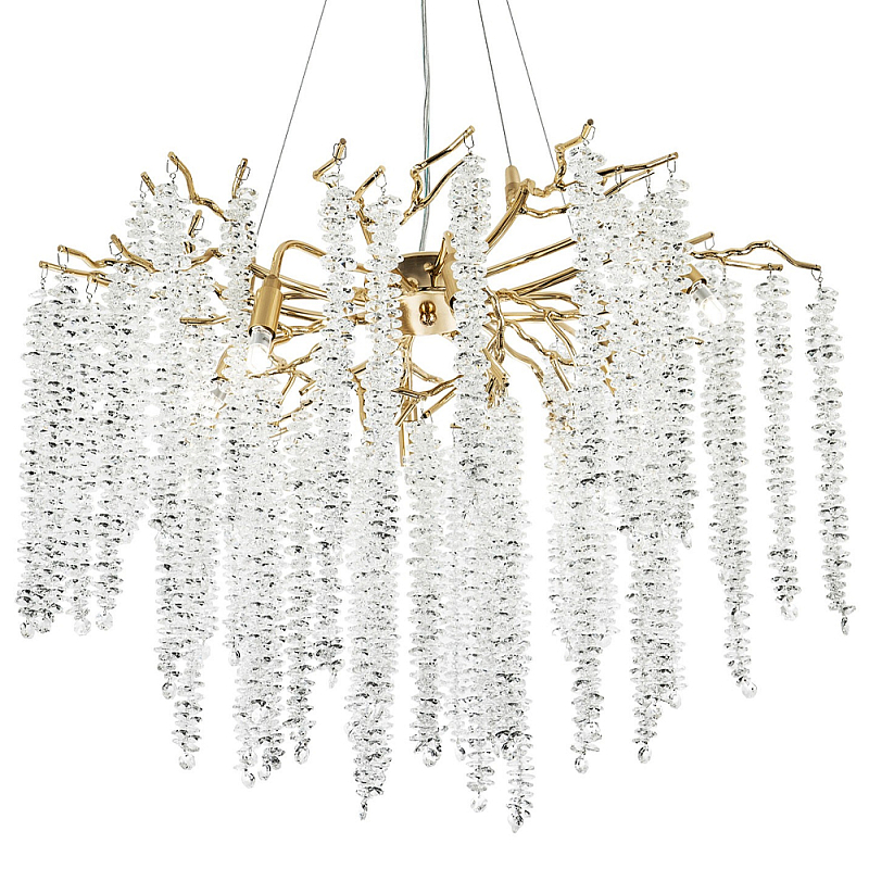 Люстра с декором в виде ветвей с хрустальными подвесками Fairytree Gold Crystal Chandelier 8 Золотой Прозрачное Стекло Люстра с декором в виде ветвей с хрустальными подвесками Fairytree Gold Crystal Chandelier 8 Золотой Прозрачное Стекло в Костроме | Loft Concept