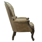 Кресло кожаное с мягкими подлокотниками на 4-х деревянных ножках Evelyn Classical Armchair варинант исполнения - 1 | Loft Concept в Костроме