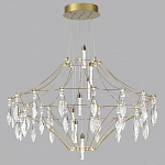 Люстра подвесная из металла с прозрачными подвесками из хрусталя Quasar 93 варинант исполнения - 6 | Loft Concept в Костроме