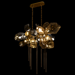 Люстра подвесная с 18-ю стеклянными плафонами с вертикальными подвесками Gilded Mirage  варинант исполнения - 6 | Loft Concept в Костроме