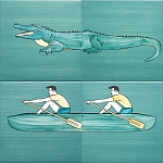 Плитка с узором Крокодил байдарочник варинант исполнения - 1 | Loft Concept в Костроме