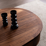 Кофейный стол овальный из дерева с 2-мя ящиками Coffee Walnut Table варинант исполнения - 4 | Loft Concept в Костроме