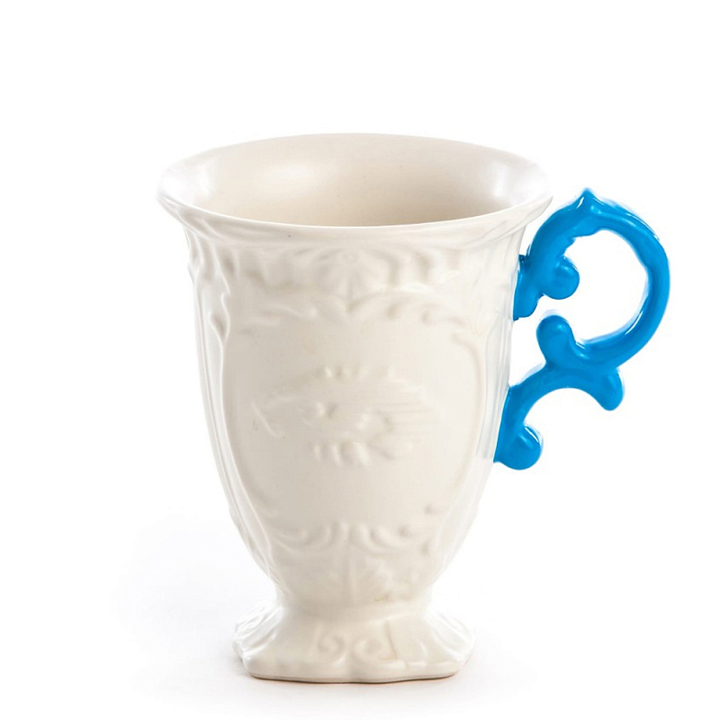 Кружка Seletti I-Mug Blue Белый Голубой Кружка Seletti I-Mug Blue Белый Голубой в Костроме | Loft Concept