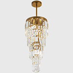 Многоярусная люстра с прямоугольными хрустальными подвесками Allard Crystal Chandelier варинант исполнения - 3 | Loft Concept в Костроме