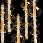 Люстра с плафонами из прозрачного и янтарного стекла в виде шаров и ромбов Gabriel Scott Luna варинант исполнения - 6 | Loft Concept в Костроме