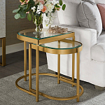 Комплект из 2-х приставных столиков на металлическом основании цвета латунь Ambassador варинант исполнения - 4 | Loft Concept в Костроме