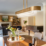 Люстра подвесная прямоугольная цвета латунь Kichler варинант исполнения - 6 | Loft Concept в Костроме