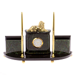 Настольный канцелярский набор из нефрита с декором в виде льва Golden Lion варинант исполнения - 1 | Loft Concept в Костроме