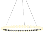 Люстра светодиодная кольцевая с круглыми плафонами белого цвета PEARLS Suspension 80 варинант исполнения - 1 | Loft Concept в Костроме