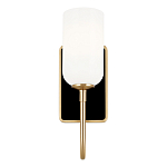  Бра с прямоугольным черным основанием и белым матовым цилиндрическим плафоном Kichler варинант исполнения - 10 | Loft Concept в Костроме