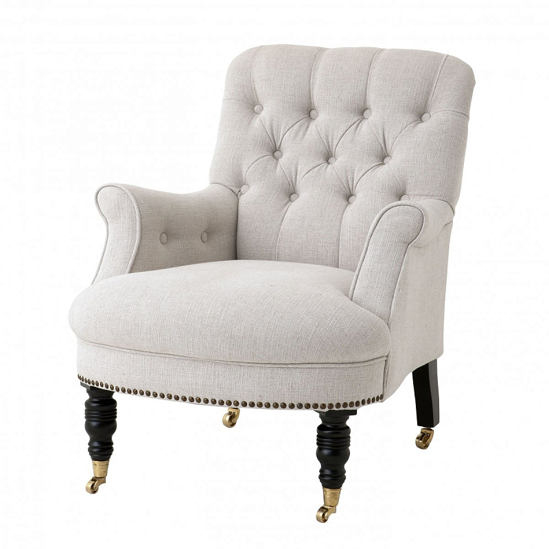 Кресло Eichholtz Chair Barrington Бежево-серый Черный Кресло Eichholtz Chair Barrington Бежево-серый Черный в Костроме | Loft Concept