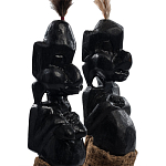 Комплект из 2-х деревянных статуэток Asmat Statuettes Black варинант исполнения - 3 | Loft Concept в Костроме