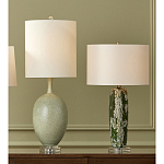 Настольная лампа керамическая с кремовым абажуром Scenic Column варинант исполнения - 6 | Loft Concept в Костроме