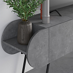 ТВ-тумба серая с 2-мя откидными дверцами и 2-мя открытыми полками CAPSULE TV STAND RETRO GREY варинант исполнения - 4 | Loft Concept в Костроме