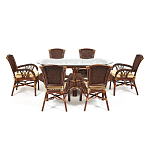 Комплект обеденный из ротанга Eloise grand варинант исполнения - 1 | Loft Concept в Костроме