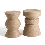 Приставной стол с отделкой из джута Juti D35 см варинант исполнения - 5 | Loft Concept в Костроме