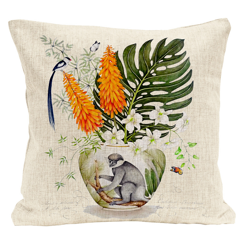 Декоративная подушка Little Monkey Pillow Мульти Бежевый Декоративная подушка Little Monkey Pillow Мульти Бежевый в Костроме | Loft Concept
