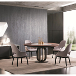 Обеденный стол круглый на чёрном фигурном основании Bosnia dinning table  варинант исполнения - 2 | Loft Concept в Костроме