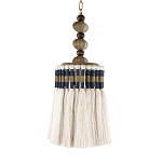 Подвесной светильник с подвесом из деревянных бусин и абажуром из кисточек Аmbiance варинант исполнения - 1 | Loft Concept в Костроме